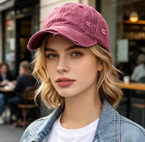 Image of 5 /6 Packs Vintage Washed Plain Baseball Cap Distressed Dad Golf Hat for Men Women