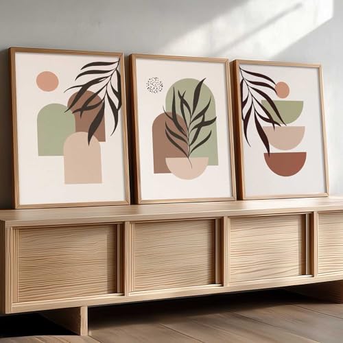 Image of kotart Boho Painting Wall Art Home Decoration Paintings With Frame For Living Room Bed Room Hotel Wall Decor Digital Reprint Set of 3 (19X25 inch)