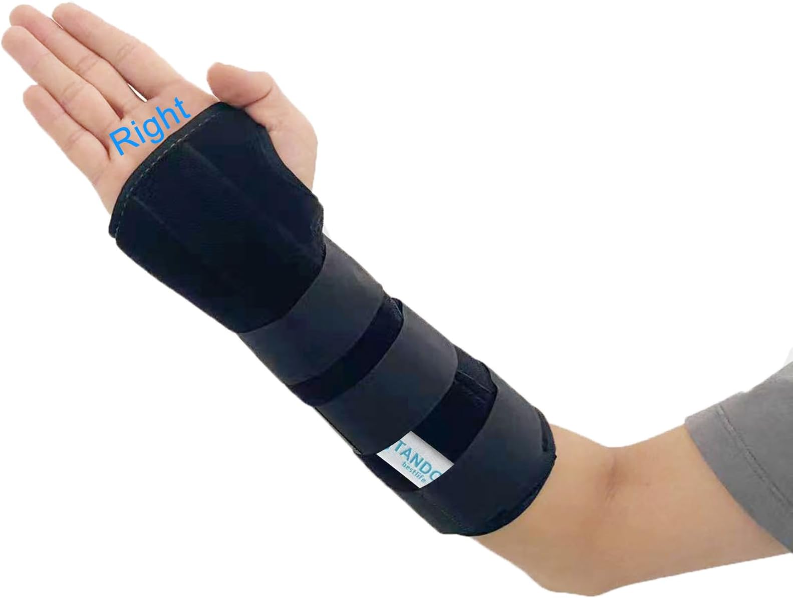 Unisex Forearm and Wrist Support Splint Brace Double Fixation Wrist Brace for Carpal Tunnel, Adjustable Night Time Forearm Immobilizer Brace Splints,10.6 inch (27cm) length(RH/M)