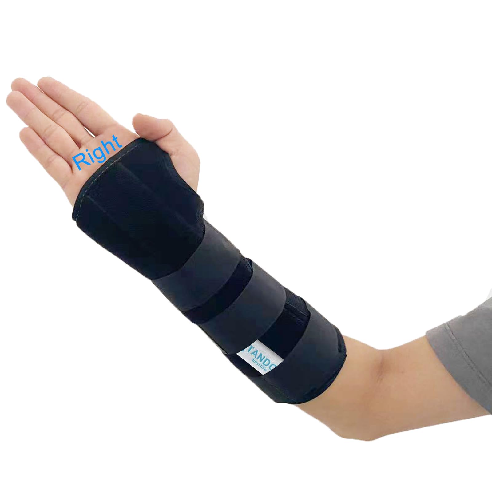 TANDCF Unisex Forearm and Wrist Support Splint Brace Double Fixation Wrist Brace for Carpal Tunnel, Adjustable Night Time Forearm Immobilizer Brace Splints,10.6 inch (27cm) length(RH/M)