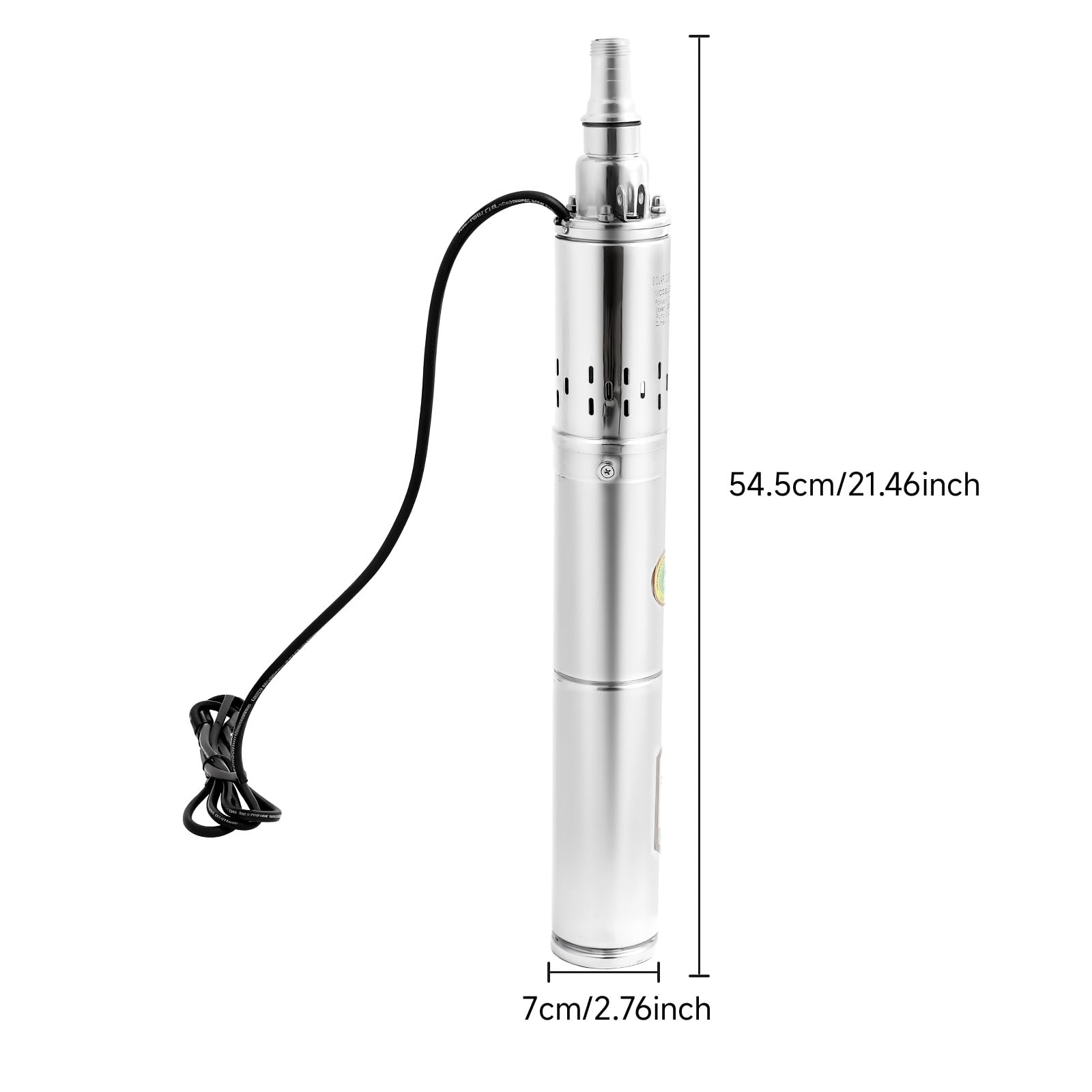 Bomba solar para pozos profundos DC 24 V, carcasa de acero inoxidable de 370 W, bomba sumergible con altura de extracción de 65 m