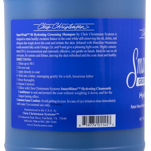 Chris Christensen Smartwash50 Hydrating Chamomile Ultra Concentrated Dog Shampoo, Makes Up To 50 Bottles, Groom Like Professional, Delightfully Fragranced, Suitable For All Coats, Made In The Usa,1Gal #TOP3