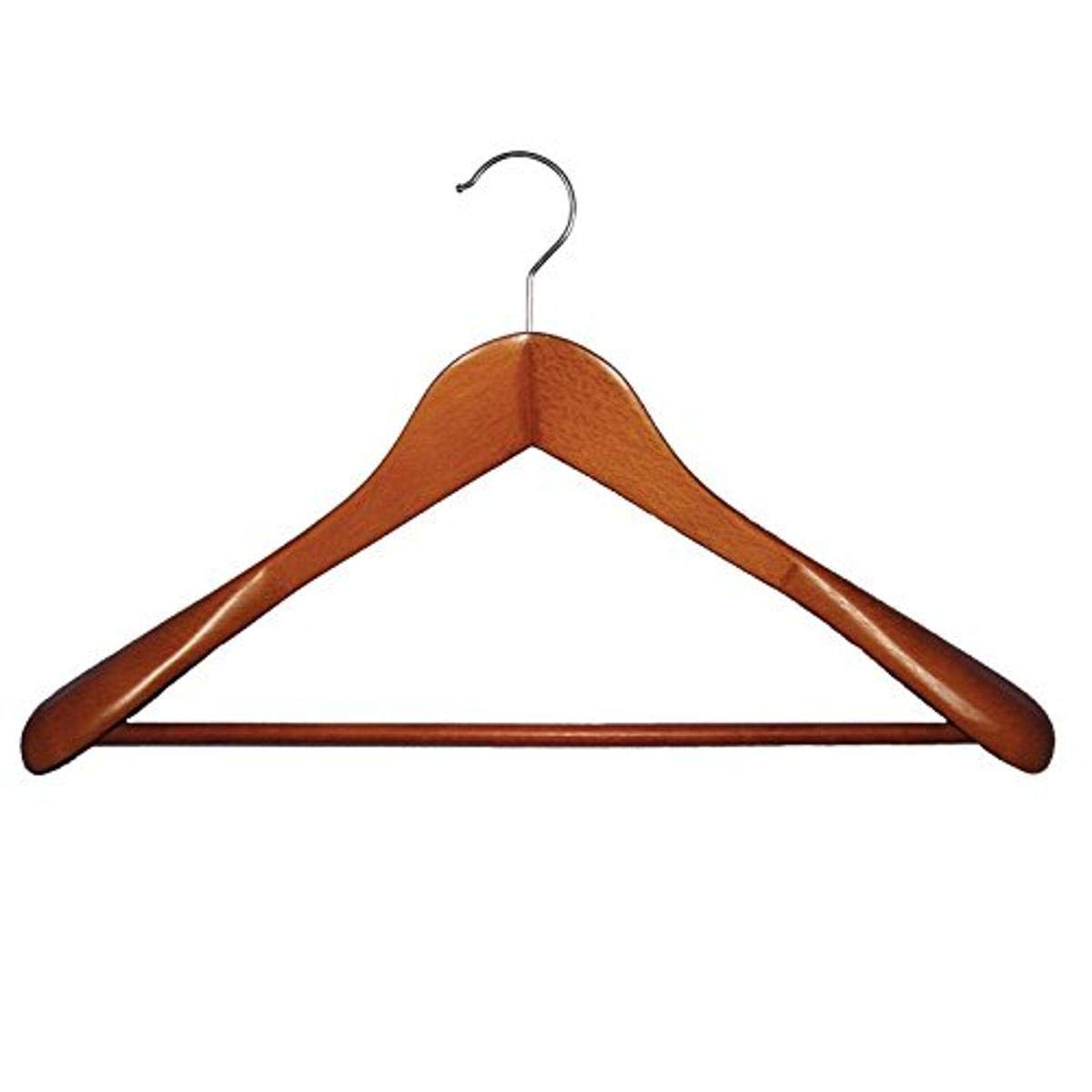 NAHANCOWooden Suit Hangers - "Executive Flare" - 46cm Cherry Finish - Home Use