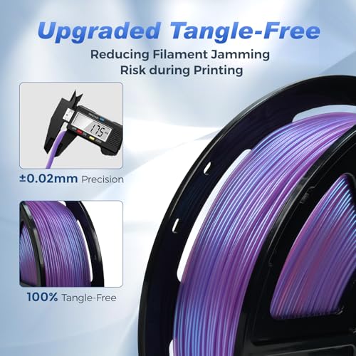 Image of FLASHFORGE Rapid PLA Filament 1.75mm + /- 0.02mm Blue to Pink Gradient, Max 500mm /s High Speed Printing, 3D Printer Filament 1kg(2.2lbs), Changing Colors with Light