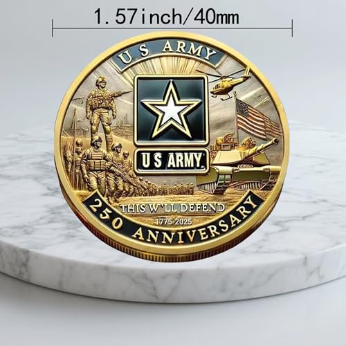 Image of 250th Anniversary U.S. Military Commemorative Coin - u.s. Army, Patriotic Challenge Coin, Veterans Appreciation Gift (C#)