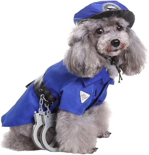 Disfraz de policía para cachorros, Halloween, Navidad, divertido, fiesta, cosplay, ropa para gato, perro pequeño