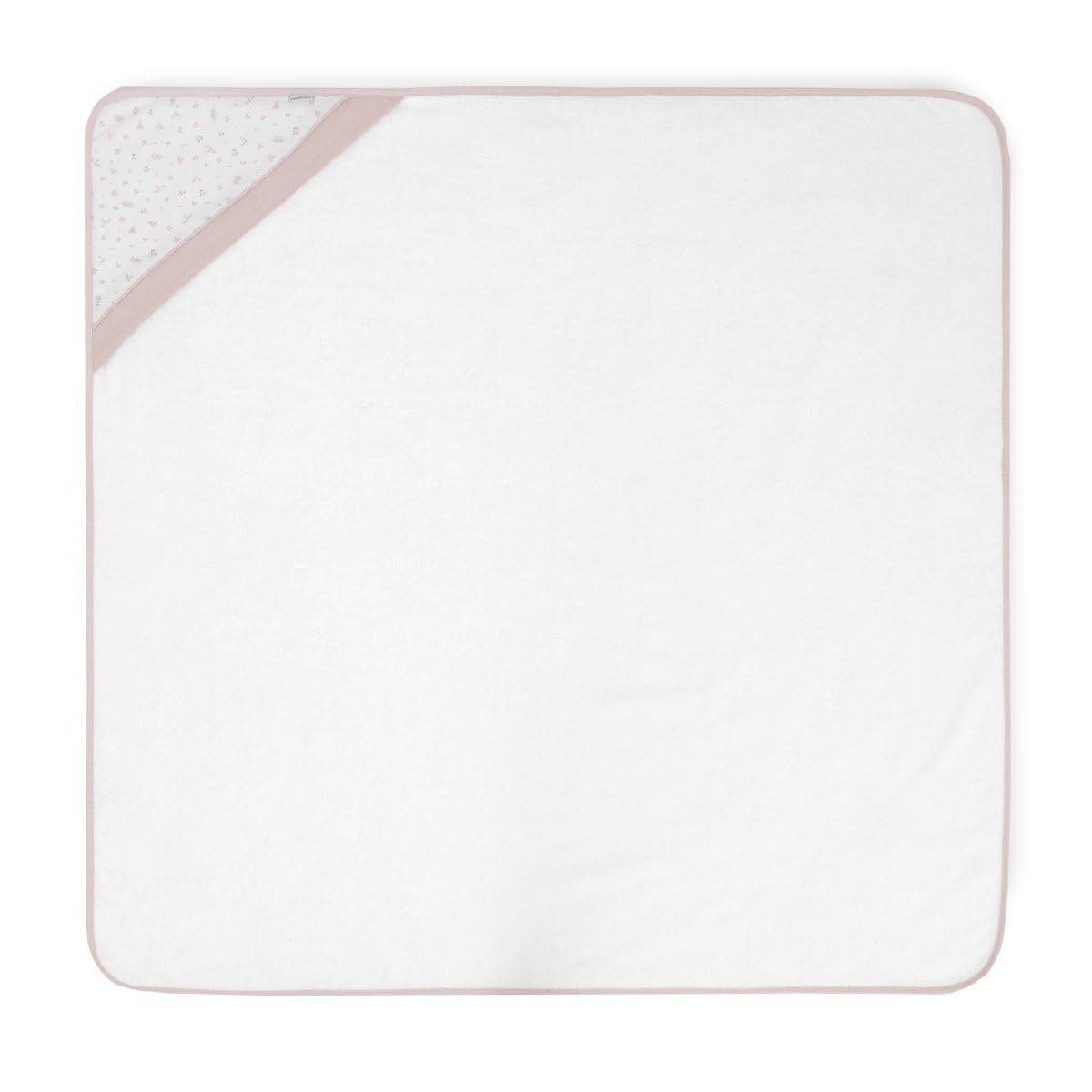 Cambrass - Toalla para Bebe con Capucha - Capa baño Rizo con Fibra de Tencel absorvente, Secado rápido - 100x100x1 cm Plumeti Rosa