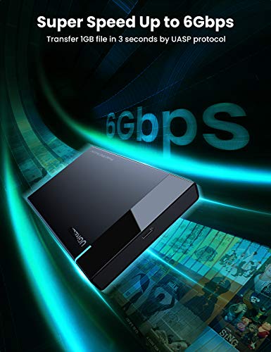 UGREEN USB 3.1 Harde Schijf Behuizing voor 2,5 Inch 9,5mm/7mm SSD/HDD USB C 3.1 Gen 2 naar SATA III tot 6Gbps UASP met… - Afbeelding 4