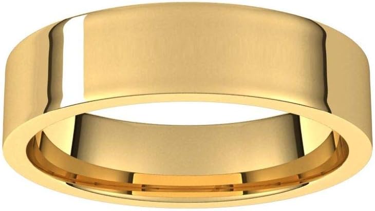 Sonia Jewels Solid 18k Yellow Gold 5mm Flat Comfort Fit Wedding Band Ring Classic Plain Traditional - Size 6 - Image 3