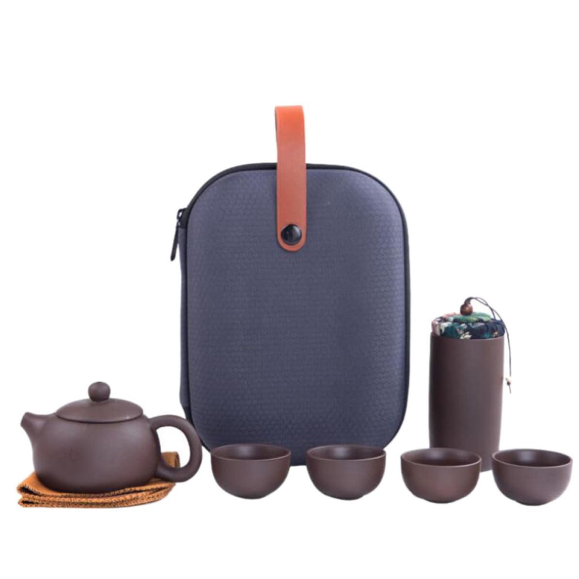 Juego de té portátil con filtro integrado y arcilla morada de diseño elegante