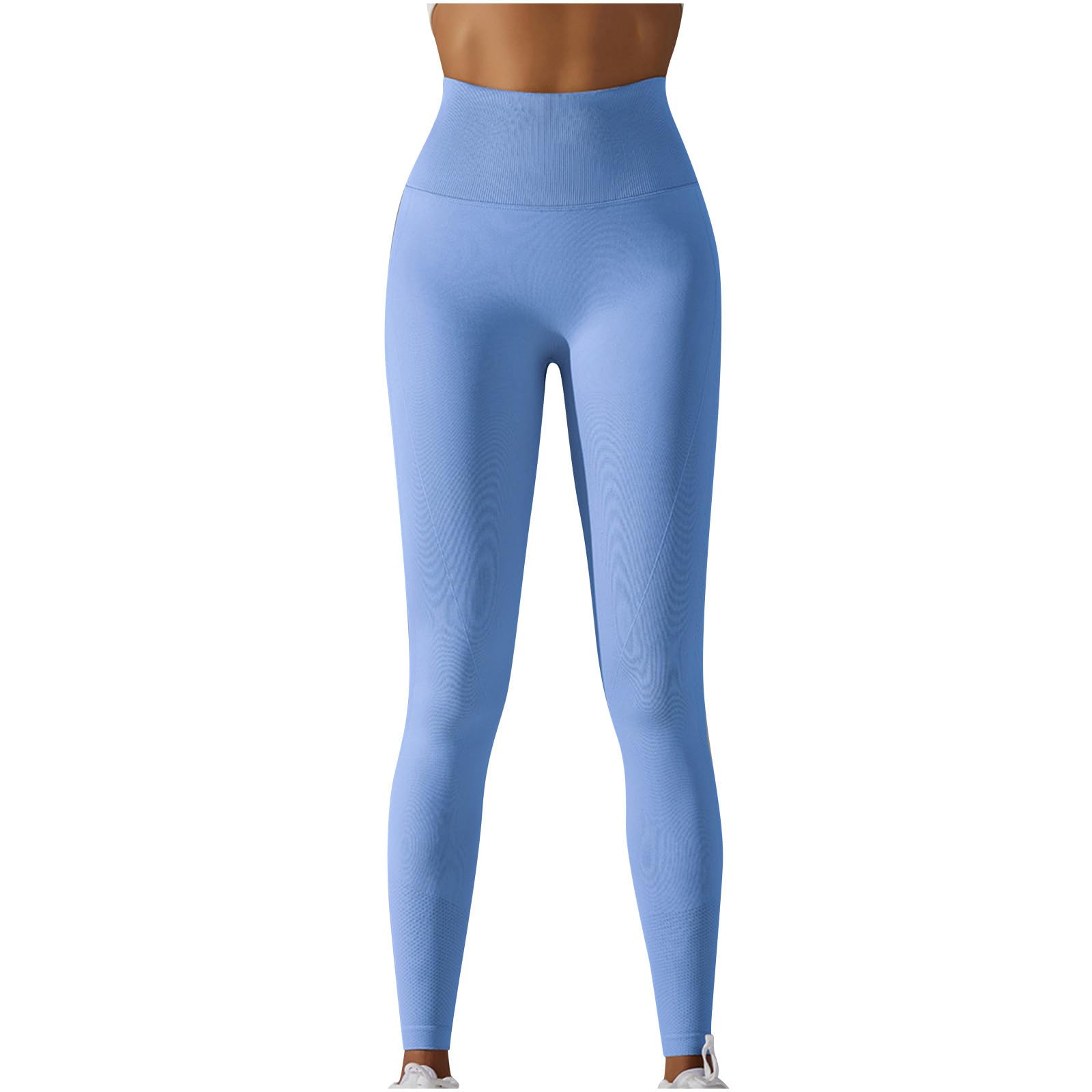 XUNRYAN Women Full Length Workout Leggings Yoga Pants Knit Seamless High Waist Sports Athletic Fitness Trousers Activewear