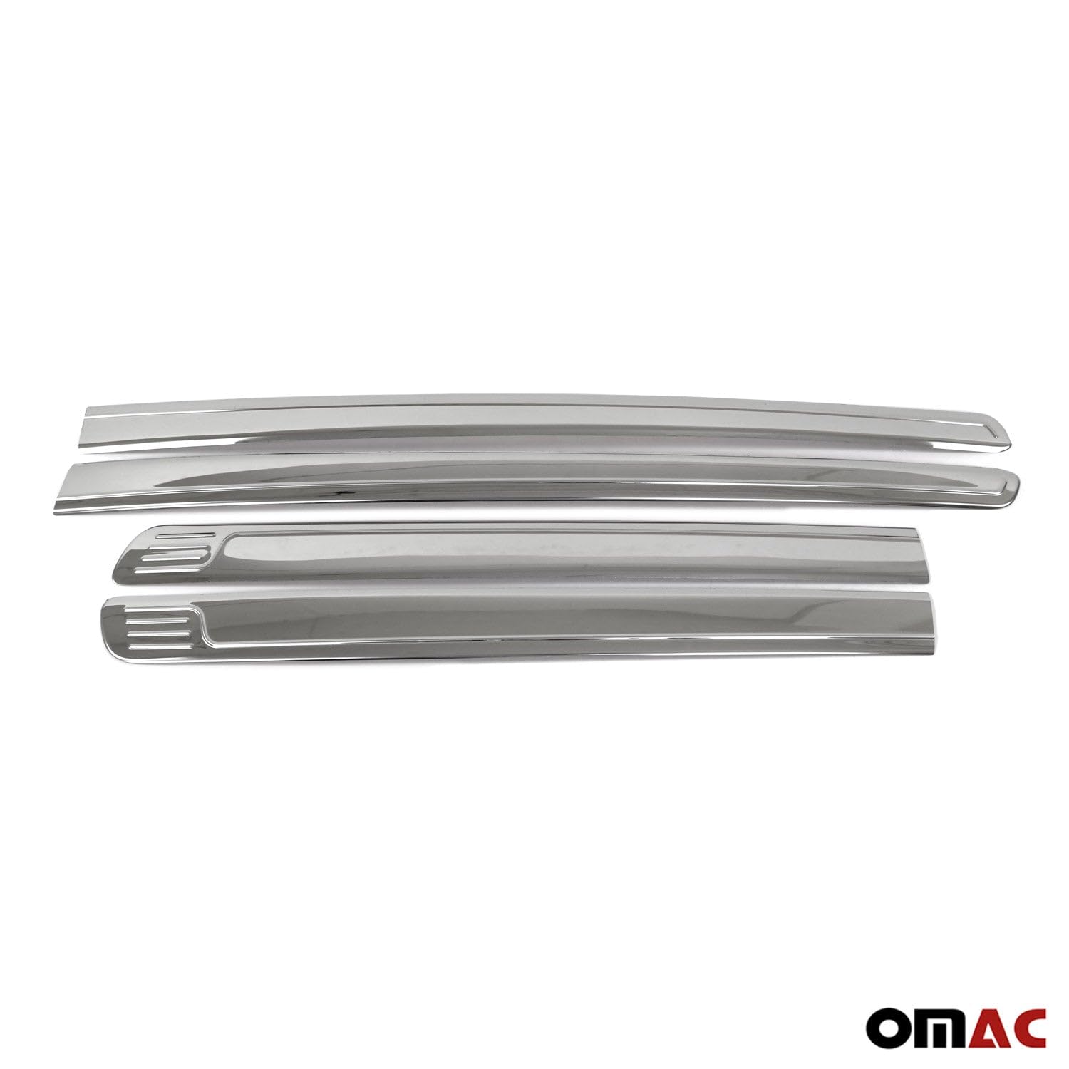 OMAC 5003131 Listón embellecedor/protector puerta Puerta vehículo ambos lados cromo Compatible con NISSAN NP300 Navara Pick-up D23 NP300 Navara Pick-up D40