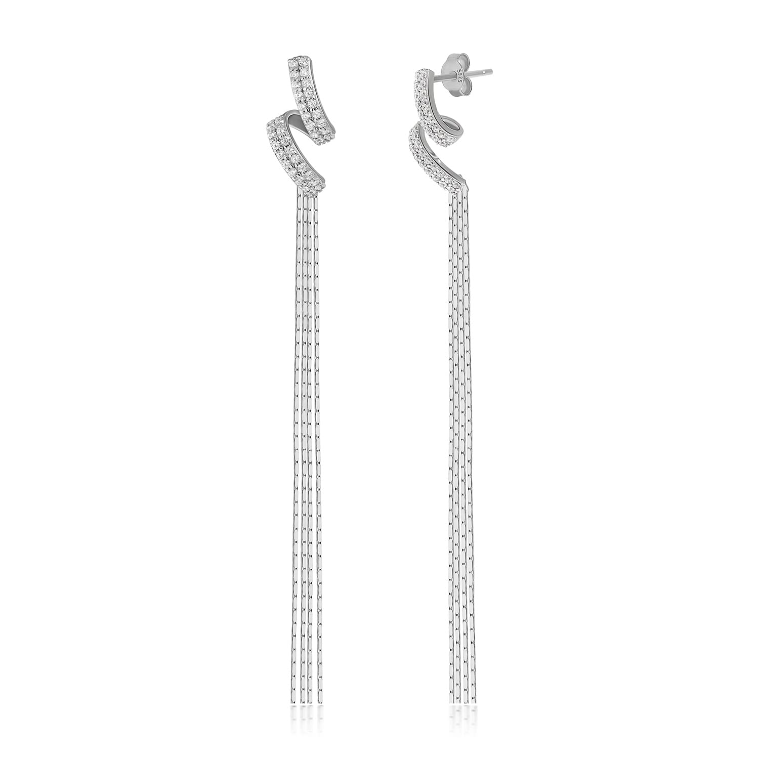Meissa 925 Sterling Silber baumelnde und hängende Ohrringe für Frauen Hochzeit Statement lange Ohrringe funkelnde Diamant Ohrringe Brautjungfer Geschenke