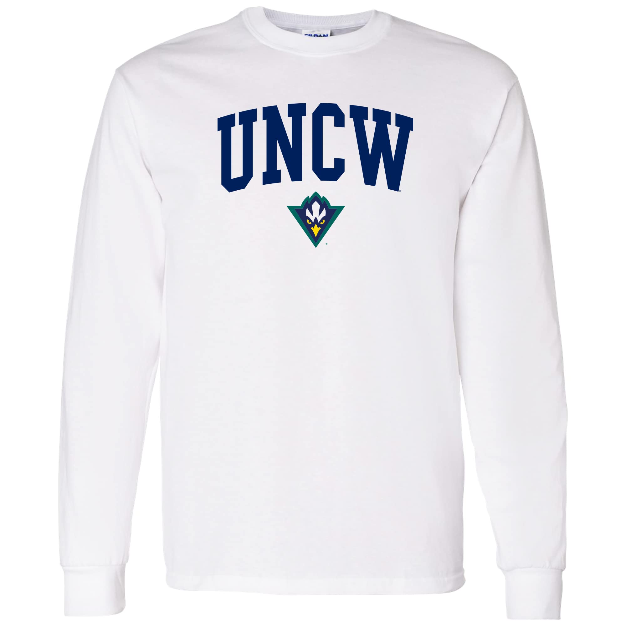 NCAA Officially Licensed College - University Team Color Arch Logo Long Sleeve, Unc Wilmington Seahawks White, Medium โ image 1