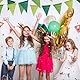 DazzJoy 12 Flaggen Wimpelkette Outdoor Wetterfest,Leinen Girlanden Outdoor,3,6M Wimpelkette Geburtstag,Wimpelketten für Party Deko,Geburtstag,Hochzeit,Babyparty