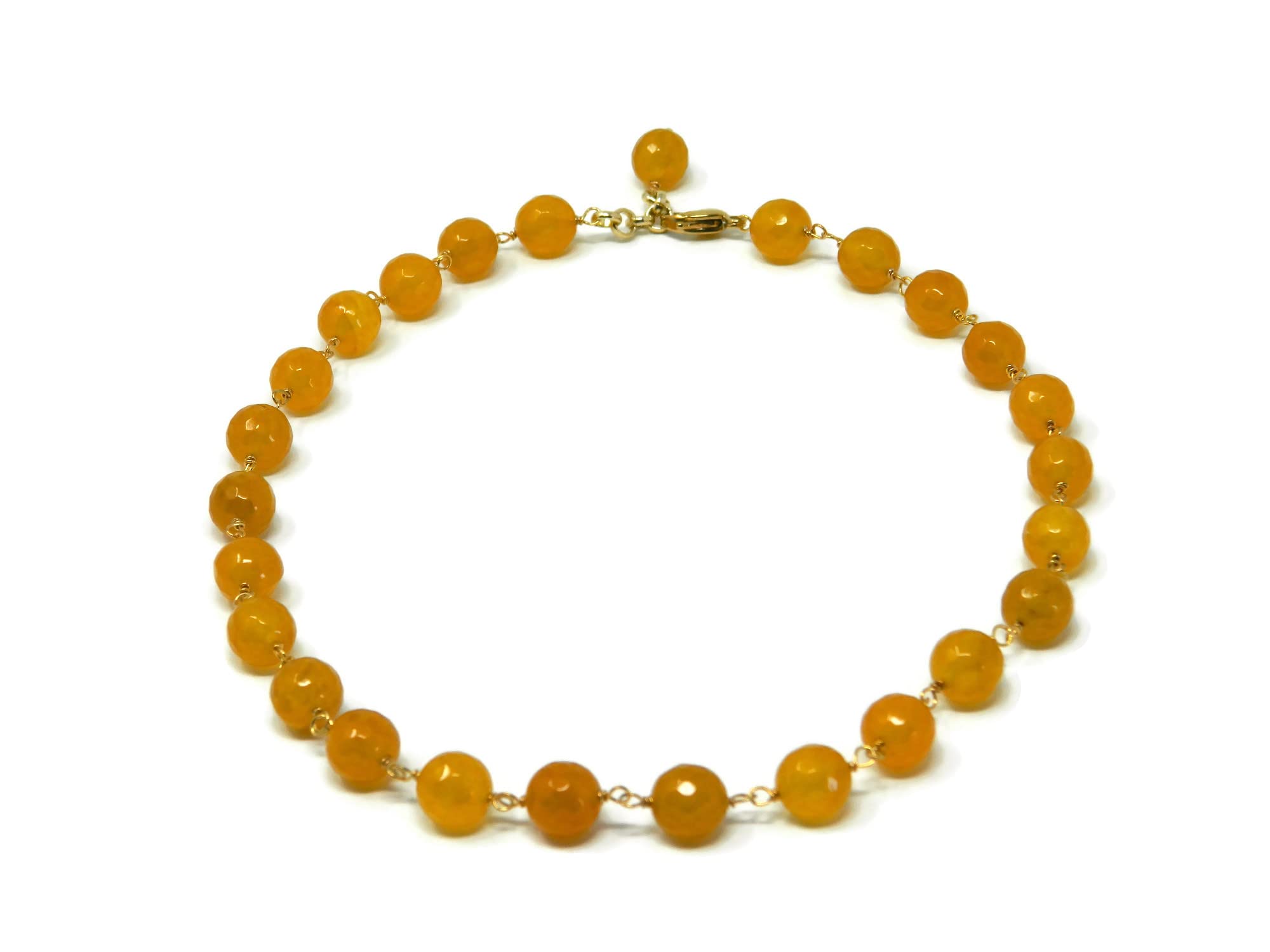 DodiGioielli Collana Girocollo Donna con Giada Gialla