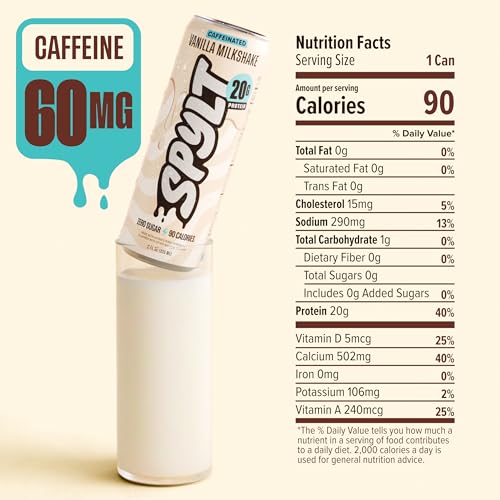 Image of Spylt Vanilla Protein Milk Shakes, 20g Protein, 60mg Caffeine, 12 Pack