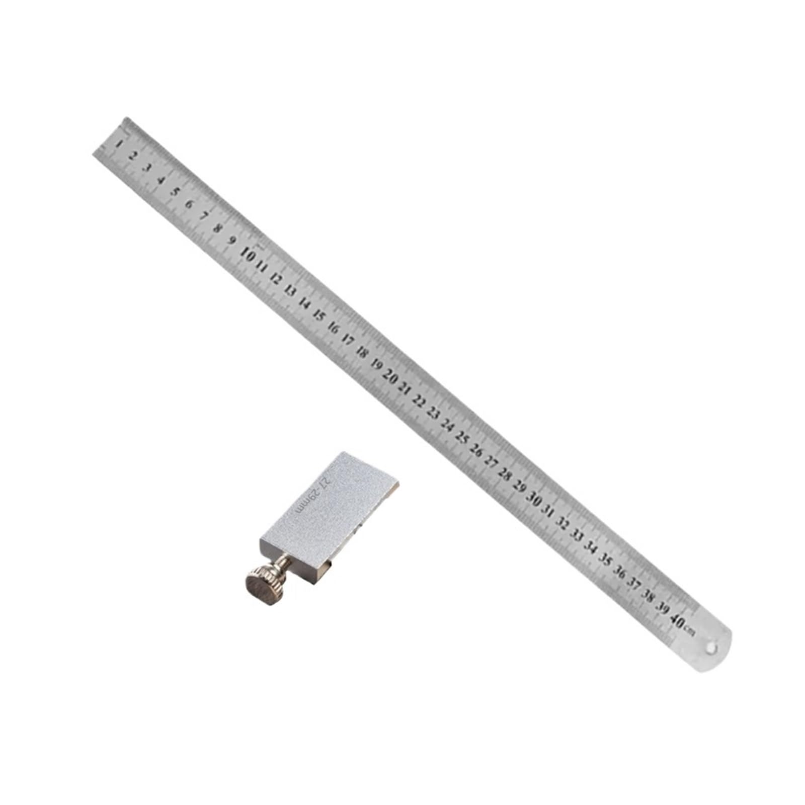 Scribe Steel Ruler Positioning Limit, 15/20/30/40cm Aluminum Marking Ruler Stops Fences With Sliding Stop Woodworking Gauge(40cm)