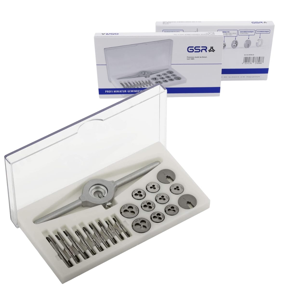 GSR-31 tlg. HSS Miniatur Gewindeschneidsatz M1-M2, 5