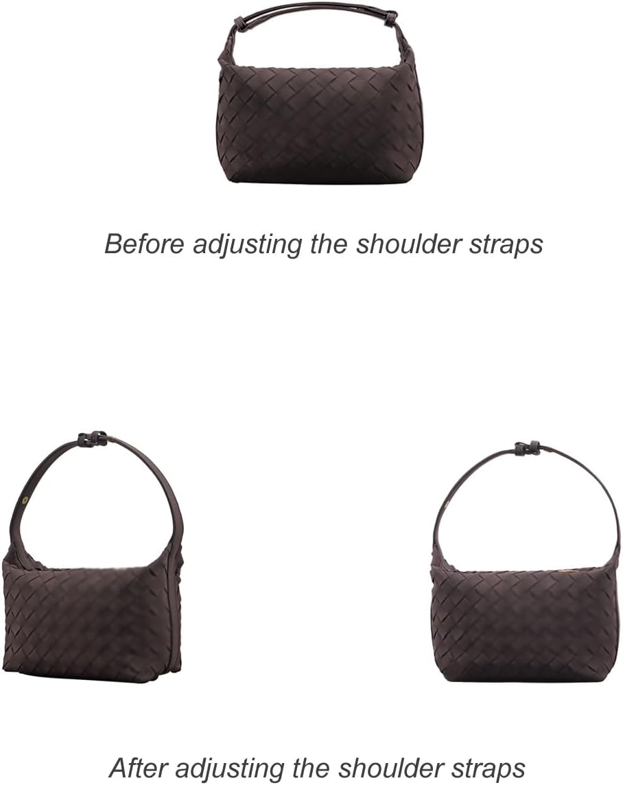 Small Handbags For Women Woven Suede Shoulder Bag Cute Evening Bag - Image 3