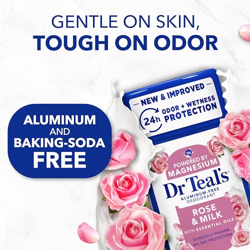 Dr Teal's Aluminum-Free Deodorant, Rose & Milk with Essential Oils, 2.5 oz (Pack of 3) - image 4