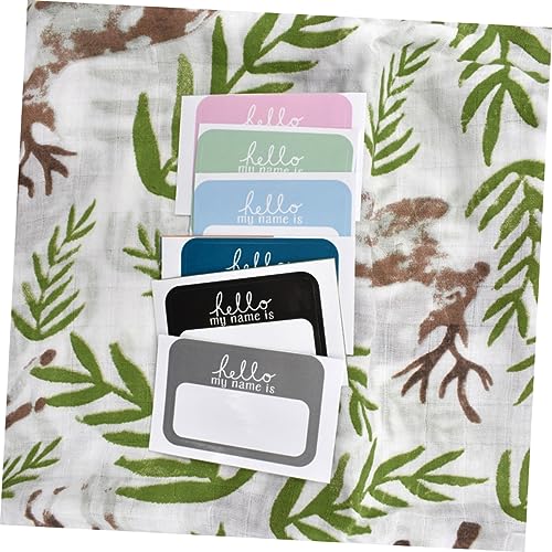 Image of 6Pcs Newborn Baby Name Stickers, Assorted Color Adhesive Tags for Baby Announcements, Scrapbooking, DIY Decoration, and Hospital Bag Essentials