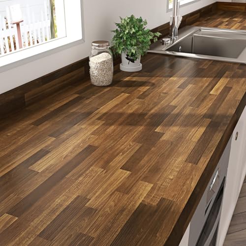 STICKEEP Butcher Block Contact Paper Peel and Stick Countertops Waterproof Wood Shiplap Peel and Stick Wallpaper Self Adhesive Wood Countertop Contact Paper for Cabinets Table Desk 17.71 x 118 in