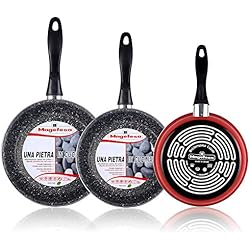 Sartenes Magefesa K2 Rojo MAGEFESA K2 Rojo - Set Juego 3 Sartenes 18-20-24 cm, inducción, Antiadherente Piedra Libre de PFOA