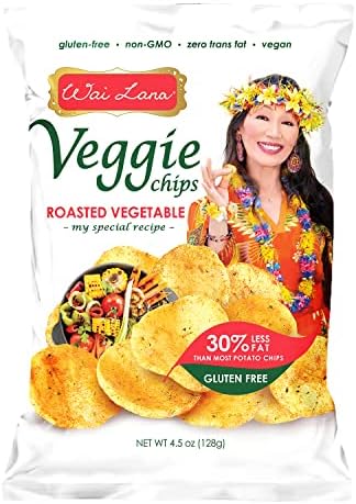 Wai Lana Veggie Chips - Gluten Free, Non-GMO, Vegan, Zero Trans Fats (Roasted Vegetable, 4.5 Ounce (Pack of 12))