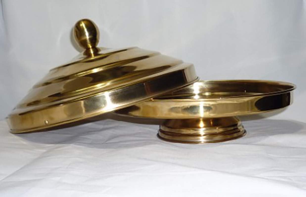 Enjoyer Dove Pan Double Layer Magic Tricks Stage Illusions Mentalism Magic Gimmick Appearing Objects Magician Props (Golden)