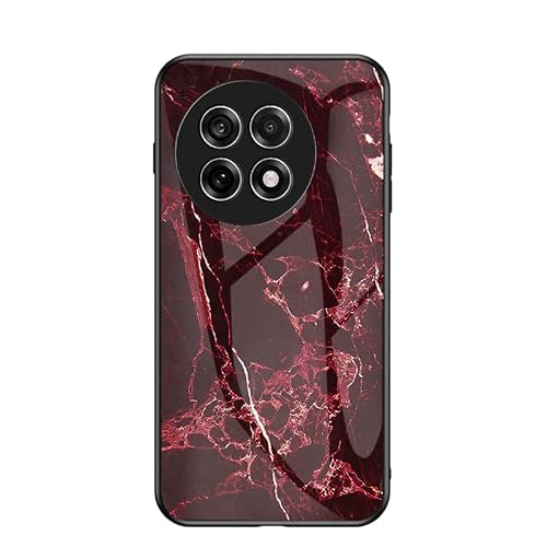 Jiajihua Cover Compatible with Realme 11 4G RMX3636 【PC Panel+Tempering Glass+TPU Silicone】 3 in 1 Shockproof Phone Case Red