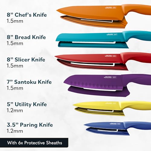 Home-Hero-Kitchen-Knife-Set-with-Sheath-Covers-High-Carbon-Stainless-Steel-Kitchen-Knives-with-Ergonomic-Handles-Ceramic-Coating-Nonstick-Ceramic-Knife-Set-with-Chef-Knife-12-Pcs-Multicolor