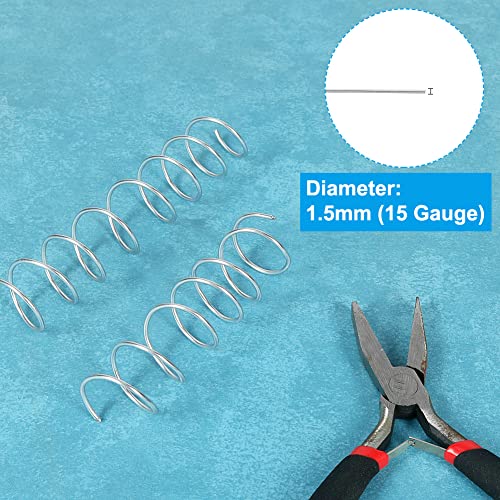 Image of Tenn Well 15 Gauge Aluminum Wire, 164 Feet 1.5mm Bendable Metal Craft Wire for Jewelry Making, Beading, Armature, Sculpting, Bonsai Training, Crafting
