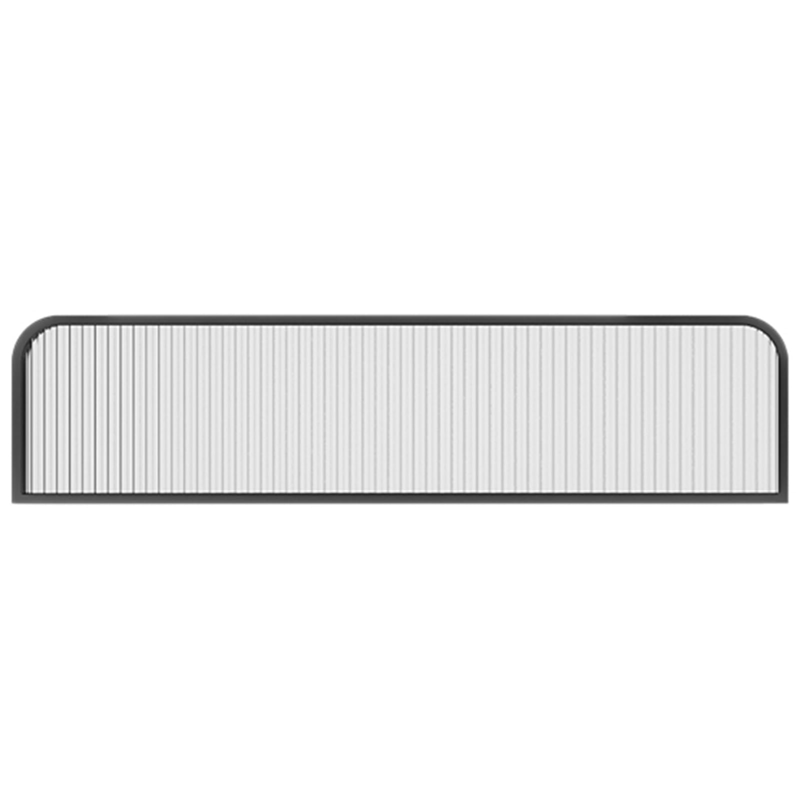 Hylwsxvp Black Stainless Steel Dining Area Dividers Semi Privacy Countertop Partitions For Office Desks & Public Spaces Striped Glass Restaurant Dividers ( 7.87X19.69in)