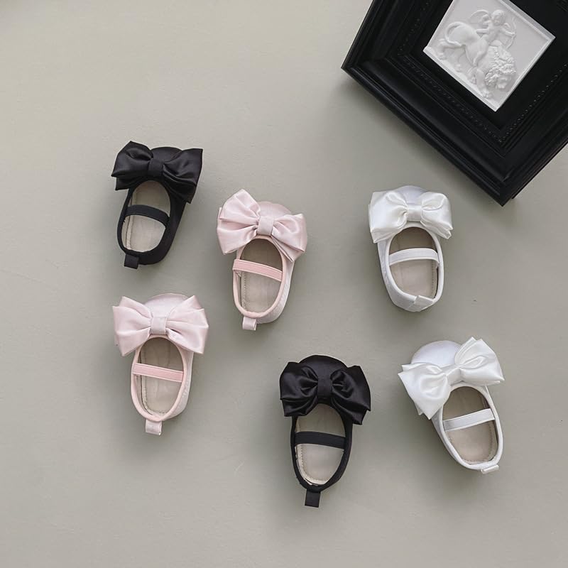 Baby Girl Infant Mary Jane Flats Shoes, 0-6, 6-12, 12-18 Months Prewalker Baby Bowknot Princess Dress Shoes2