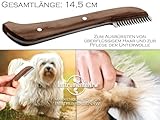 Trimmmesser für Hunde Katzen mit langer Zahnung für Rechtshänder Fellmesser Kleine Ausführung Hundefell Unterwolle Kamm Edelstahl Messer für Tiere Markenqualität für Langhaar und Kurzhaar
