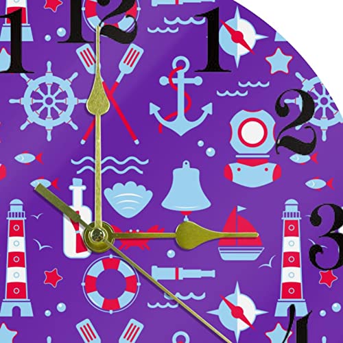 Horloge murale ronde de précision à quartz Ocean Elements silencieuse