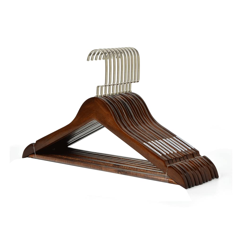 HCZKIUJY coat hangers,clothes hangers,hanger, For Clothes Solid Wood Coat Wooden Suit 10 Pack Smooth Non-slip Bar Suitable For Daily Use Clothes