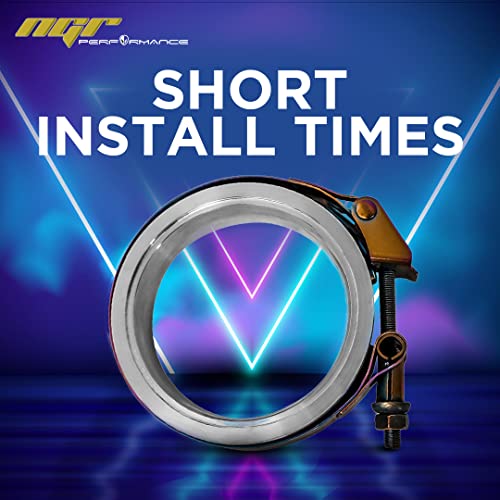 Ngr 4 Inch V Band Clamp For 4 Inch Exhaust Clamp Flange - 1 Pcs Neochrome Stainless Steel Male Female Exhaust Flange (Ss T304) #TOP4