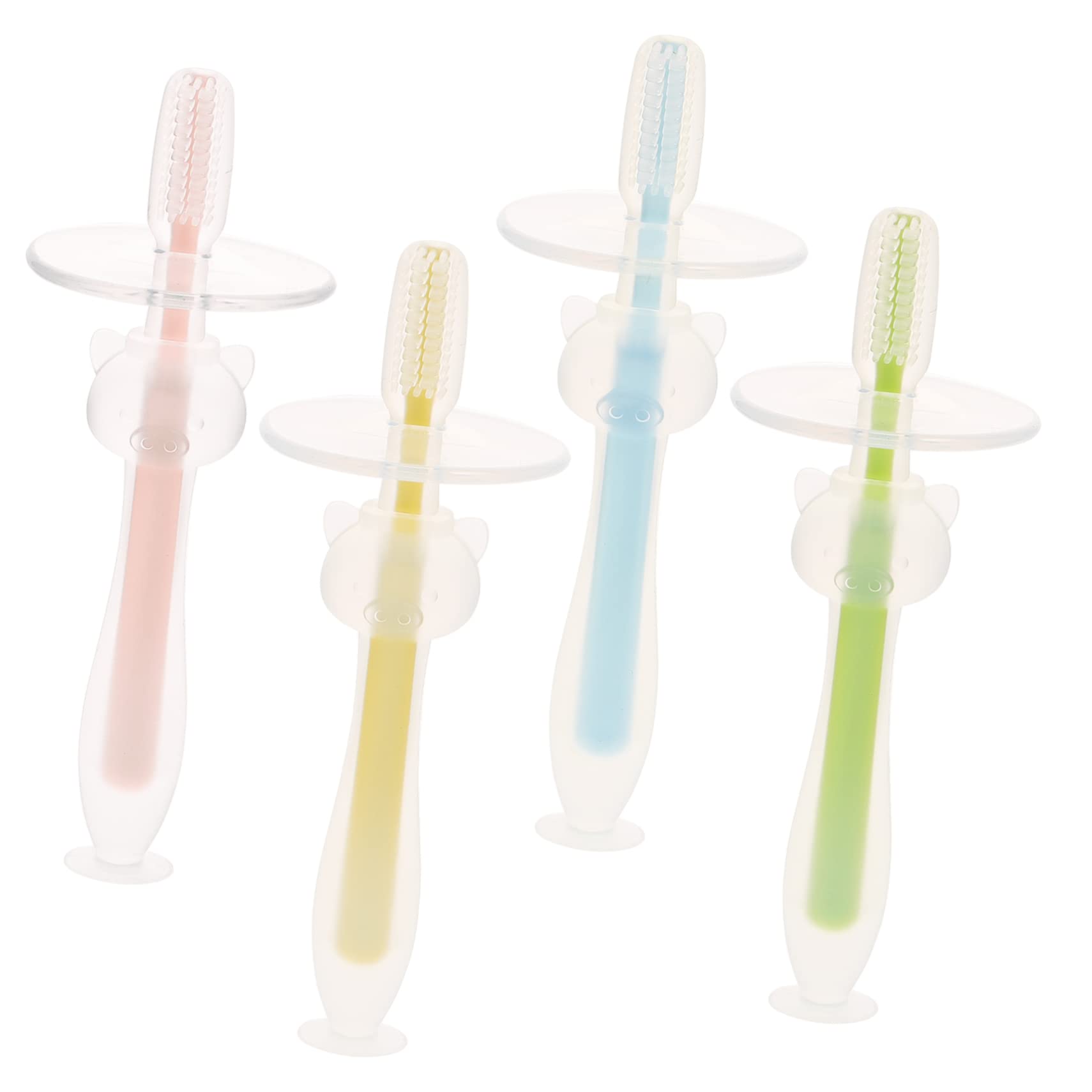 VICASKY 4 Set Spazzolino Da Denti Per Multipack Silicio Formazione Infantile Neonato Dente Ragazzo Sensoriale Treno Spazzolino Da Denti Gel Di Silice 4 Pezzi*4