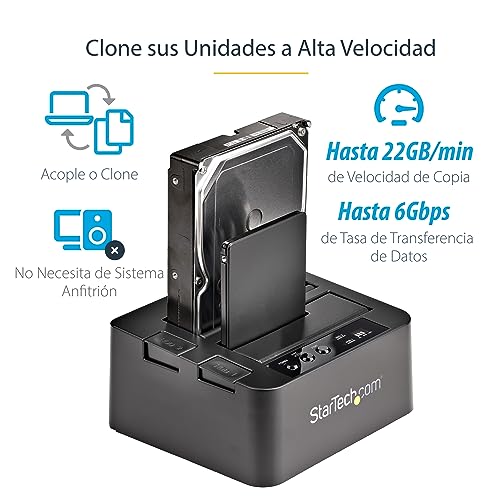 Clonador de discos StarTech SDOCK2U33RE con copia rápida de 22GB/min y recuperación de datos 2