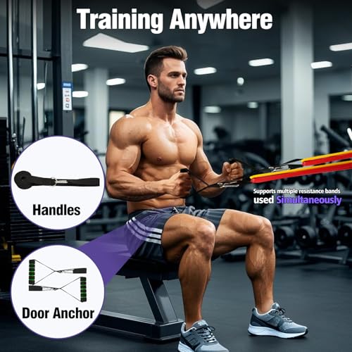 Fokky Resistance Bands,5 Levels Exercise band, Pull Up Bands, Resistance Bands Set Men with Anchor, Handles, Bag and Training Instruction, Gym Resistance Bands for Muscle Toning,Yoga,Fitness - Image 5