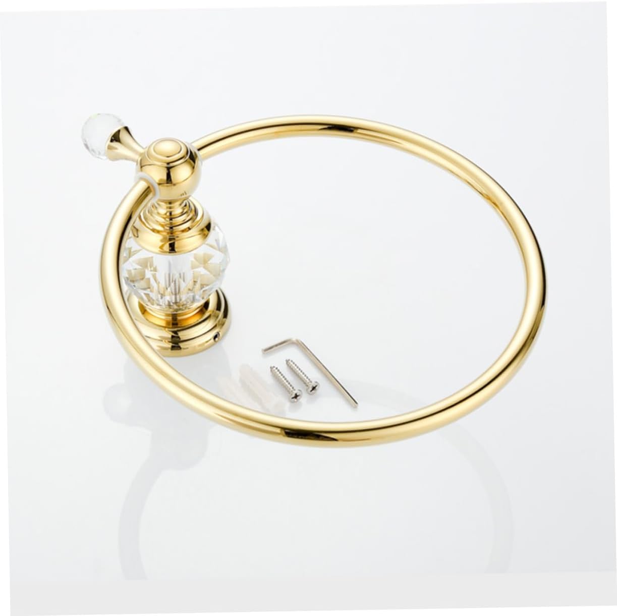 Refined Copper Bathroom Towel Ring Wall Mounted Pendant Holder Rotation Rust-Resistant Polished Gold Finish Stylish Bathroom Accessory