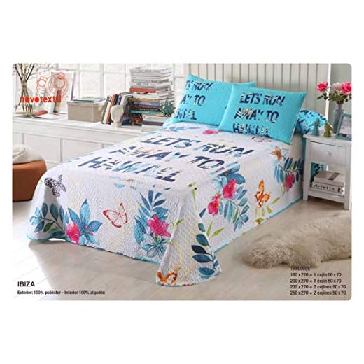 NOVOTEXTIL Colcha Bouti de Verano y Entretiempo, Ibiza, Cama 135 cm