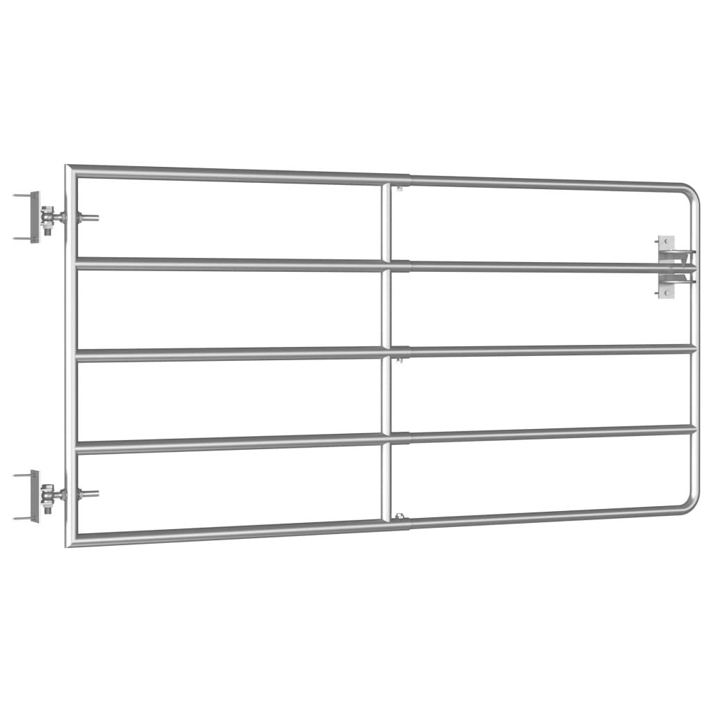 Puerta de pasto de acero galvanizado de 5 tubos, con cierre automático y accesorios de montaje, dimensiones (95-170) x 90 cm