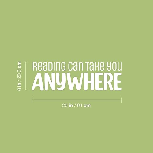 Miniatura 3 de Calcomanía de vinilo para pared, lectura puede llevarte a cualquier lugar, 8 x 25 pulgadas, moderna y motivadora optimista cita para sala de estar,