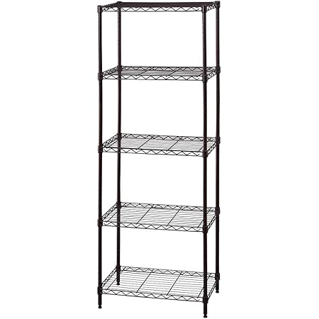 Amazon Co Jp アイリスオーヤマ メタルラック ラック スチールラック 幅55 奥行35 高さ160cm アンティークメタル Amm ストーンブラウン ホーム キッチン