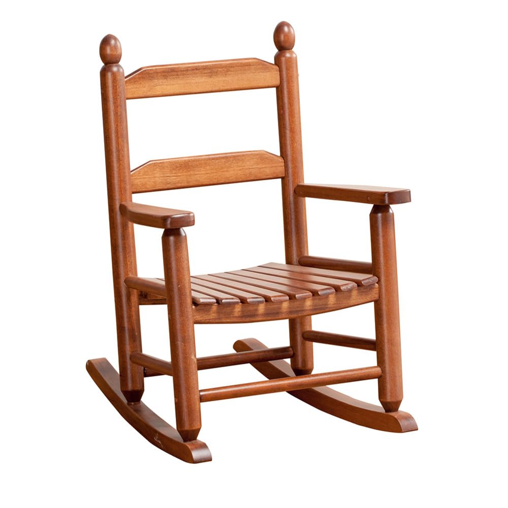 Child Rocking Chair Kids Wooden Rocker Small Baby Toddler Ages 3-6 Brown Comfy Furniture Outdoor Indoor Reading Room Bedroom Livingroom