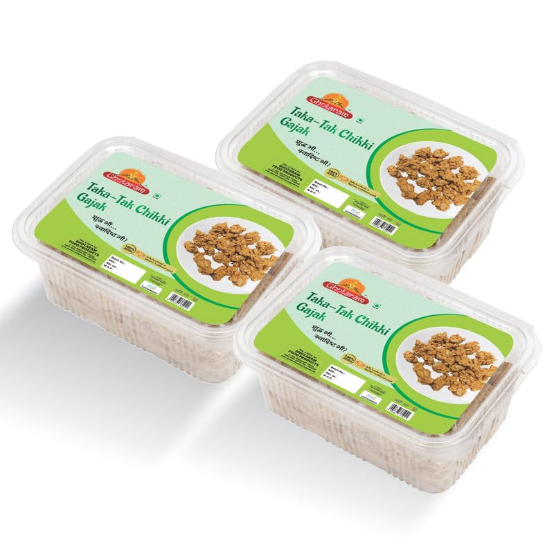 Ghotaram Pali Marwar Peeli Twist Chikki - Twisted Mungfali Peanut Yellow Taka Tak Gajak - TAKA TAK Gajak | TAKA TAK Peanut Chikki | Taka Tak Chikki Peanut Twist-150g*3 Pack