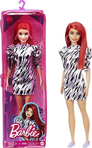 Barbie GRB56 - Fashionistas Puppe (kurze rote Haare) mit Zubehör, mit Kleid und Schuhen, Spielzeug für Kinder von 3 bis…